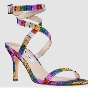 Nina Heels Size 7.5 M Sandals Shoes Rainbow Pride